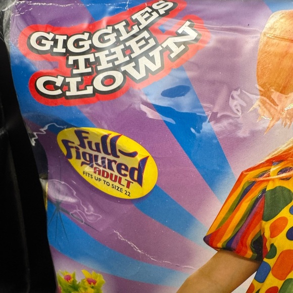 Giggles The Clown Plus Costume Includes Dress; Pantaloons And Shoe Covers Sz 22 - Picture 2 of 8